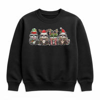 Adorable Festive Animal Sweatshirt, Christmas Raccoon Sweatshirt, Holiday Raccoon Crewneck, Winter Graphic Pullover Sweatshirt