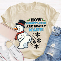 Festive Holiday Graphic Tee, Snowman Snowflake Christmas T-Shirt, Adorable Winter Snowman Shirt, Unisex Merry Christmas Tee, Xmas Holiday Present