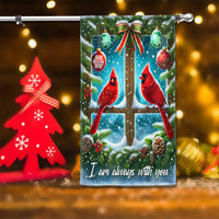 Winter Memorial Bird Yard Flag, I Am Always with You Cardinal Christmas Garden Flag, Double-Sided Holiday Lawn Banner Flag