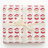 Retro Christmas Gift Wrap, Pixel Art Santa Wrapping Paper, Pixelated Santa Claus Present Paper, Holiday Gift Wrap Roll, Secret Santa Paper