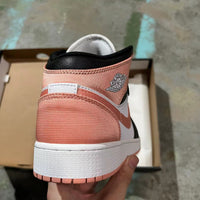 Mid Top Sneakers, White Black Pink Colorway, Lace Up Design, Casual Gift for Sneaker Fans