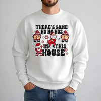 Humorous Santa Christmas Sweatshirt, There Is Some Ho Ho Hos in This House Sweatshirt, Naughty Xmas Party Crewneck, Retro Holiday Pullover