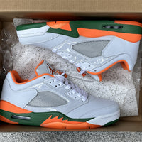 Low Top Sneakers, White Green Orange Colorway, Lace Up Design, Casual Gift for Sneaker Fans