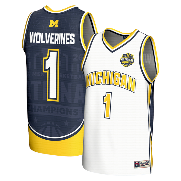 Michigan Wolverines 2026 NCAA Basketball National Champions #1 Commemorative Fashion Jersey - White