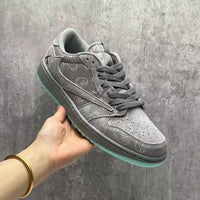 Low Top Sneakers, Gray Colorway, Reverse Hook Design, Lace Up Design, Casual Gift for Sneaker Fans