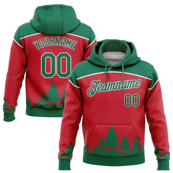 Personalized Name Number Holiday Sweatshirt, Custom Christmas Trees Hoodie, 3D Christmas Sports Pullover, Xmas Team Present