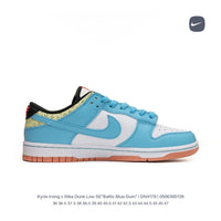 Low Top Skate Shoes, Blue White Colorway, Lace Up Design, Casual Gift for Shoe Lovers