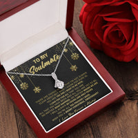 14k White Gold Ribbon Pendant, Soulmate Christmas Necklace for Wife or Girlfriend, Alluring Beauty Romantic Necklace, Holiday Jewelry