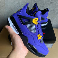 Low Top Sneakers, Purple Black Yellow Colorway, Lace Up Design, Casual Gift for Sneaker Fans