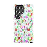 Vintage Holiday Baubles Samsung Galaxy Case, Retro Christmas Ornaments Phone Case, Colorful Xmas Phone Cover, Festive Winter Present