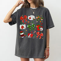 Coquette Bow Nurse T-Shirt, Nurse Christmas T-Shirt, Adorable RN Holiday Graphic Tee, Medical Nursing Student T-Shirt, Holiday Present