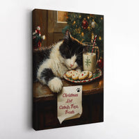 Comfy Festive Tree Cocoa Holiday Print, Sleeping Christmas Cat Wall Art Digital Download, Adorable Kitten Canvas Art, Winter Pet Lover Printable