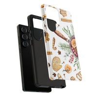 Holiday Baking Mulled Wine Watercolor Cover, Christmas Gingerbread Phone Case Samsung Galaxy, Festive Xmas Tough Samsung Case, Holiday Present