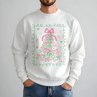 Aesthetic Bow Holiday Sweater, Coquette Christmas Tree Sweatshirt, Adorable Xmas Tree Crewneck, Trendy Holiday Pullover, Christmas Present for Her
