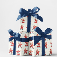 Humorous Santa Gift Wrap Paper, Tai Chi Santa Christmas Wrapping Paper, Martial Arts Holiday Wrapping Paper, Xmas Wrap, Festive Present Wrap