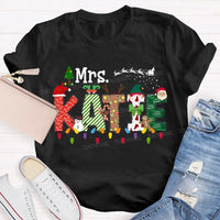 Custom Name Holiday T-Shirt, Personalized Christmas Lights Shirt, Festive Christmas Lights Tee, Adorable Xmas Family Shirt, Holiday Party Present