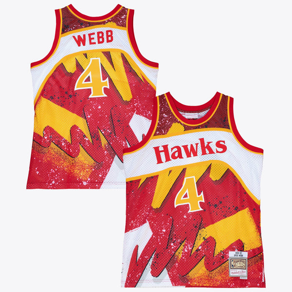 Atlanta Hawks Spud Webb 1986 Hyper Hoops Swingman Jersey - Red