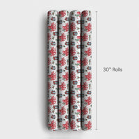 Coastal Nautical Holiday Gift Wrap, Christmas Octopus Wrapping Paper, Red Octopus Xmas Wrapping Paper, Whimsical Marine Life Wrapping Paper