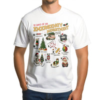 Humorous ER Nurse Christmas Tee, 12 Days of Emergency Department T-Shirt, Medical Staff Holiday Graphic Shirt, Hospital Doctor Present