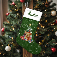 Custom Name Dog Holiday Stocking, Personalized Chihuahua Christmas Stocking, Adorable Puppy Pet Lover Christmas Stocking, Festive Home Decor