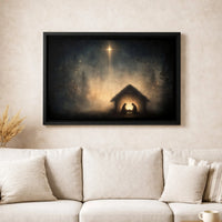 Star of Bethlehem Canvas Wall Art, Nativity Scene Canvas Print, Religious Christmas Canvas Decor, Christian Home Present, Digital Download