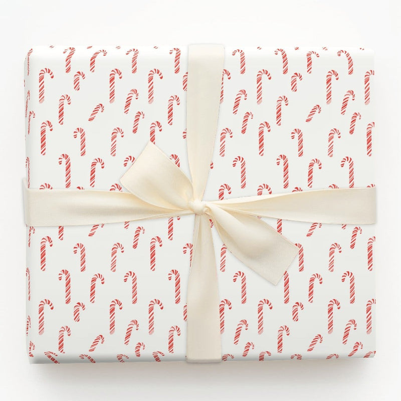 Red and White Holiday Wrapping Paper, Candy Cane Christmas Wrapping Paper, Peppermint Stripe Xmas Gift Wrap Roll, Traditional Present Wrap