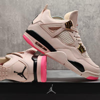 Mid Top Sneakers, Beige Pink Colorway, Lace Up Design, Casual Gift for Sneaker Fans