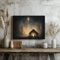 Star of Bethlehem Canvas Wall Art, Nativity Scene Canvas Print, Religious Christmas Canvas Decor, Christian Home Present, Digital Download