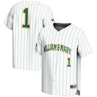 #1 William & Mary Tribe Lightweight Baseball Fashion Jersey - White
