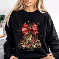 The Greatest Present of All Religious Pullover, Nativity Scene Christmas Sweatshirt, Christian Holy Night Holiday Sweater, Faith Faith Crewneck