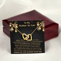 Sentimental Heart Necklace, Mother-in-Law Interlocking Hearts Necklace, Birthday Double Heart Necklace, Christmas Jewelry Present for Her