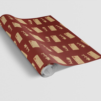 Christmas Postcard Gift Wrap, Vintage Santa Sleigh Wrapping Paper, Retro Santa Wrapping Paper, Holiday Gift Wrapping Paper Roll