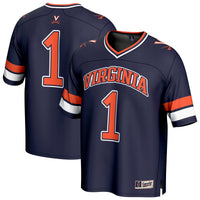 #1 Virginia Cavaliers Lightweight Collegiate Football Fashion Jersey - Navy
