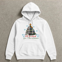 Book Lover Christmas Tree Hoodie, All Booked for Christmas Hoodie, Bookish Holiday Hooded Sweatshirt, Reader Christmas Tree Pullover Hoodie