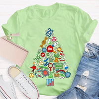 Scientific Instruments Holiday Tree Shirt, Science Teacher Christmas T-Shirt, STEM Chemistry Graphic Tee, Xmas Teacher Present