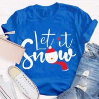 Festive Winter Holiday T-Shirt, Let It Snow Christmas Shirt, Adorable Snowflake Graphic Tee, Merry Xmas Apparel, Seasonal Present Shirt