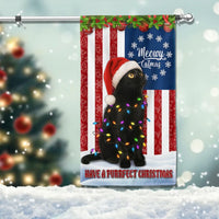 Meowy Catmas Bombay Yard Flag, Black Cat Christmas Garden Flag, Double Sided Holiday Cat Lawn Flag, Christmas Pet Lover Yard Decor