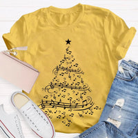 Holiday Musician Graphic Tee, Musical Notes Christmas Tree Shirt, Merry Christmas Music Lover Shirt, Music Teacher Holiday Present