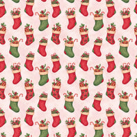 Watercolor Holiday Gift Wrap, Christmas Stocking Wrapping Paper, Festive Xmas Wrapping Paper, Winter Gift Wrap Roll, Holiday Present Paper