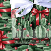 Red Bow Holiday Wrapping Paper, Black Christmas Cactus Wrapping Paper, Southwestern Xmas Wrapping Paper, Desert Botanical Gift Wrap