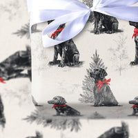 Vintage Dog Holiday Gift Wrap, Black Labrador Christmas Wrapping Paper, Retro Lab Pine Tree Wrapping Paper, Pet Lover Gift Wrapping Paper