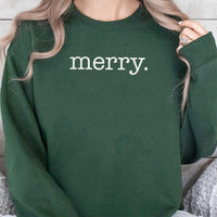 Minimalist Holiday Script Sweatshirt, Merry Christmas Sweatshirt, Comfy Winter Crewneck Pullover, Vintage Xmas Holiday Sweatshirt