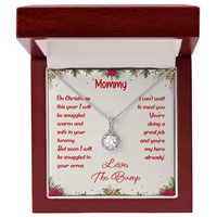 Eternal Hope Pendant Necklace, Christmas Necklace for New Mom, White Gold Over Stainless Steel Jewelry, First Christmas from the Bump Present