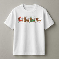 Wiener Dog Santa Hat Tee, Christmas Dachshund Shirt, Reindeer Antler Dachshund T-Shirt, Holiday Dachshund Graphic Tee, Xmas Dog Lover Present