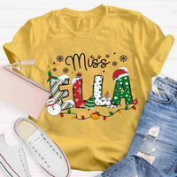 Custom Holiday Educator Tee, Personalized Christmas Teacher Shirt, Festive Winter Teacher T-Shirt, Merry Christmas Teacher Present