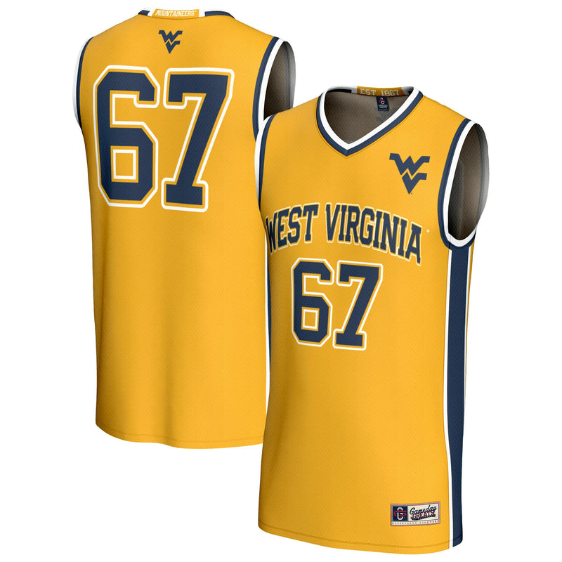 West Virginia Mountaineers Lightweight Collegiate Basketball Fashion Jersey - Gold