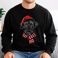 Adorable Santa Hat Dog Sweater, Christmas Dog Sweatshirt, Holiday Dog Lover Sweatshirt, Festive Pet Dog Sweatshirt, Puppy Xmas Pullover Crewneck