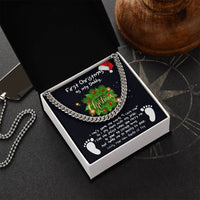 New Dad Message Card Chain, First Christmas Daddy Cuban Link Chain Necklace, Holiday Keepsake from Baby, Meaningful Dad Chain Jewelry