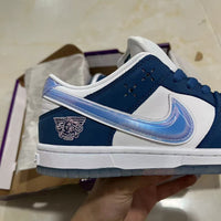 Low Top Sneakers, Blue White Colorway, Lace Up Design, Casual Gift for Sneaker Fans