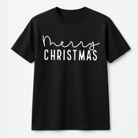 Minimalist Holiday Typography Shirt, Merry Christmas T-Shirt, Adorable Festive Xmas Graphic Tee, Simple Christmas Shirt, Holiday Present for Her